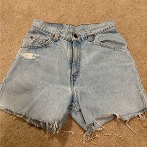 Levi's Light Blue Ripped Denim Shorts